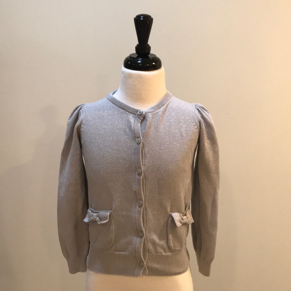 Janie and Jack Silver Glitter Cardigan (Girl)